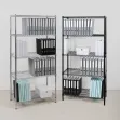 Wire shelving with office supplies Wire shelving with office supplies